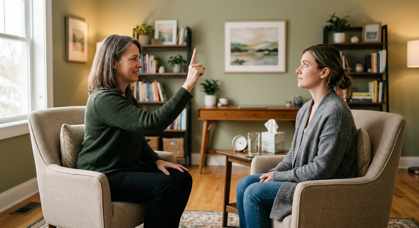 Peaceful therapy setting designed for deep EMDR intensive work