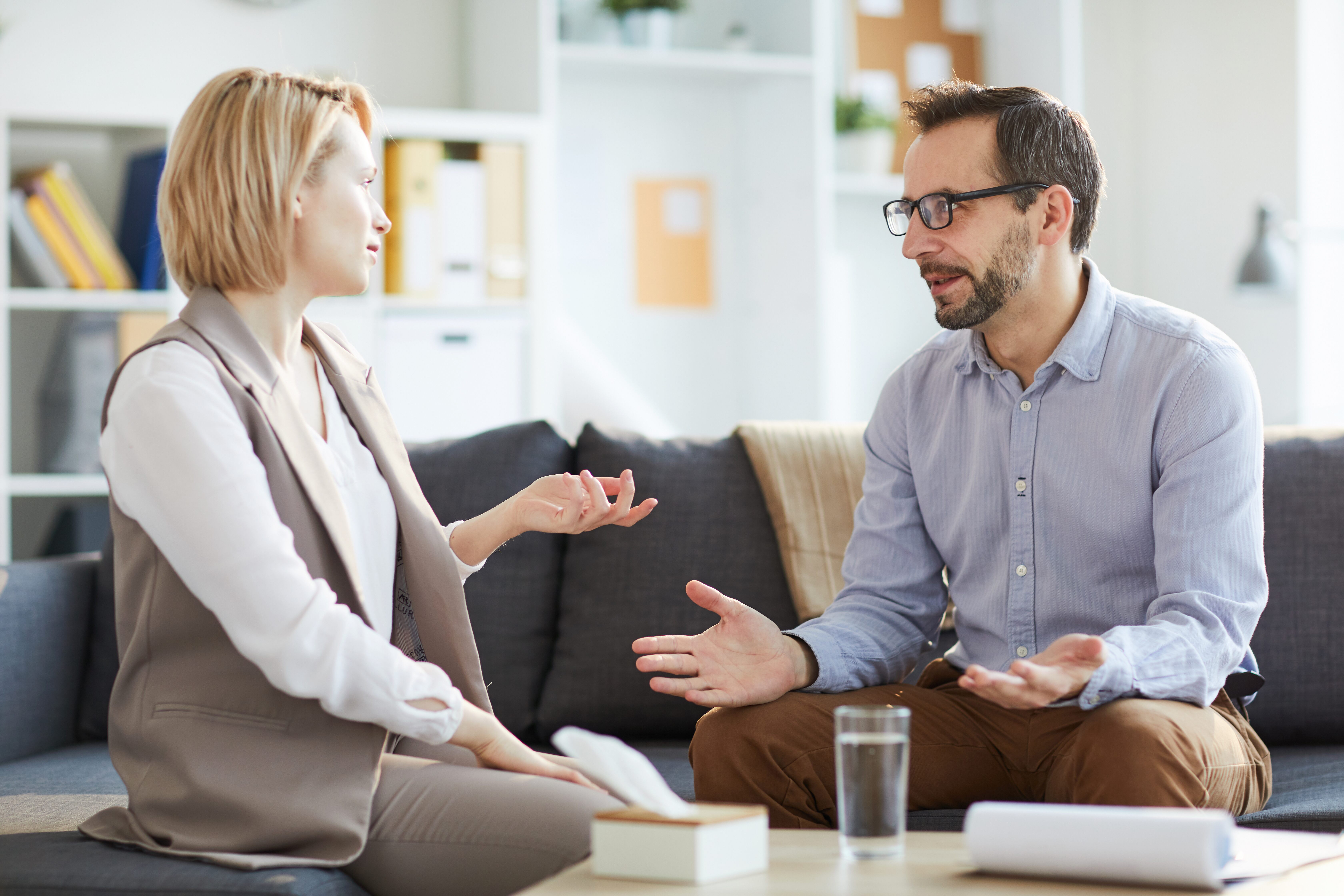 EMDR intensive therapy session with bilateral stimulation technique