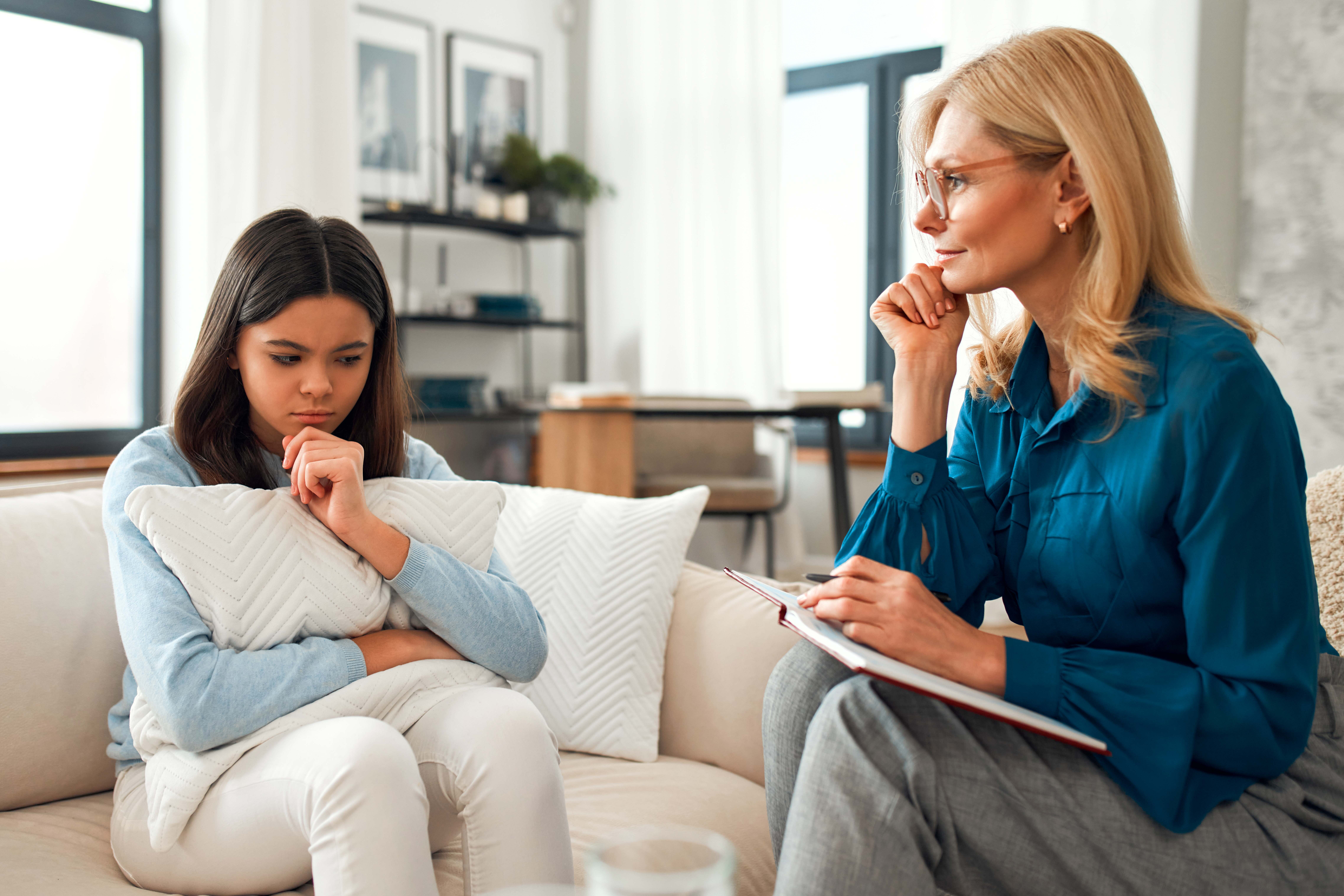 Therapist guiding an EMDR session